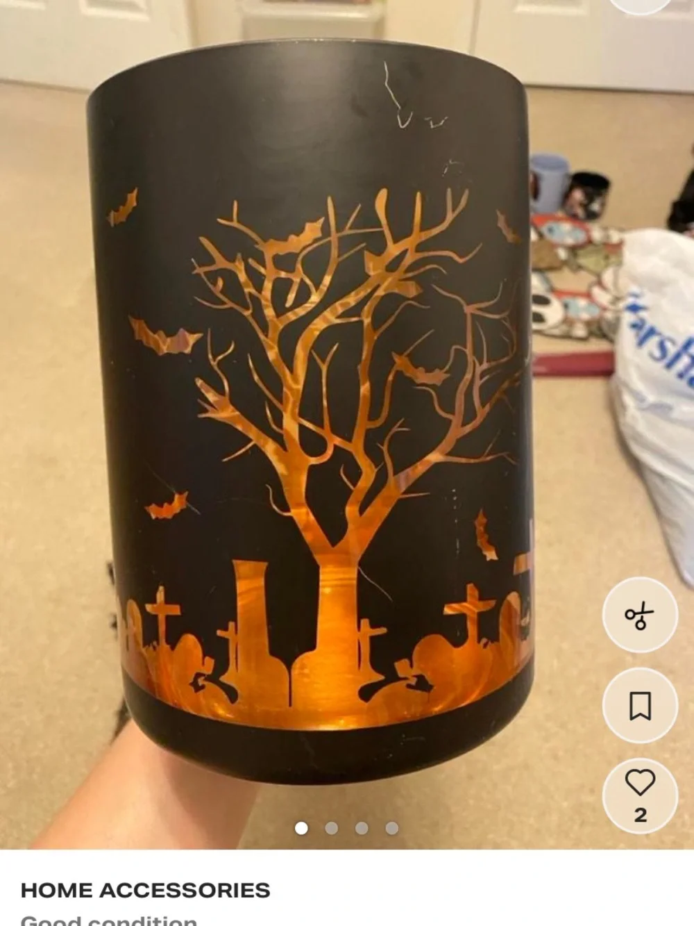 Halloween Tree Cutout Candle Holder - Black and Orange